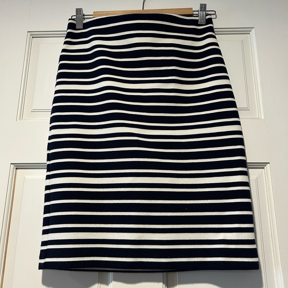 LOFT Size SP Striped Navy and White Women's Skirt